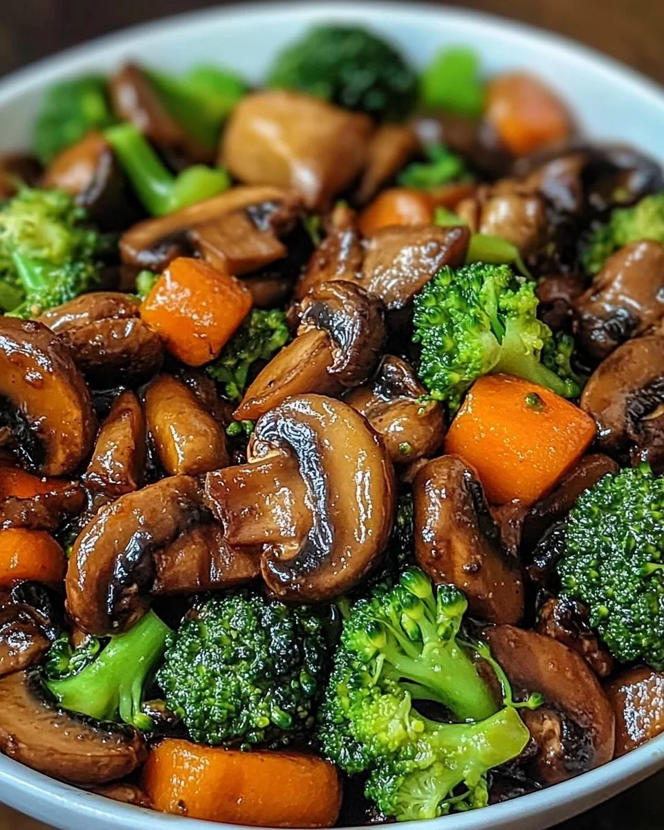 15-Minuten-Pfanne mit Champignons, Brokkoli und Karotten