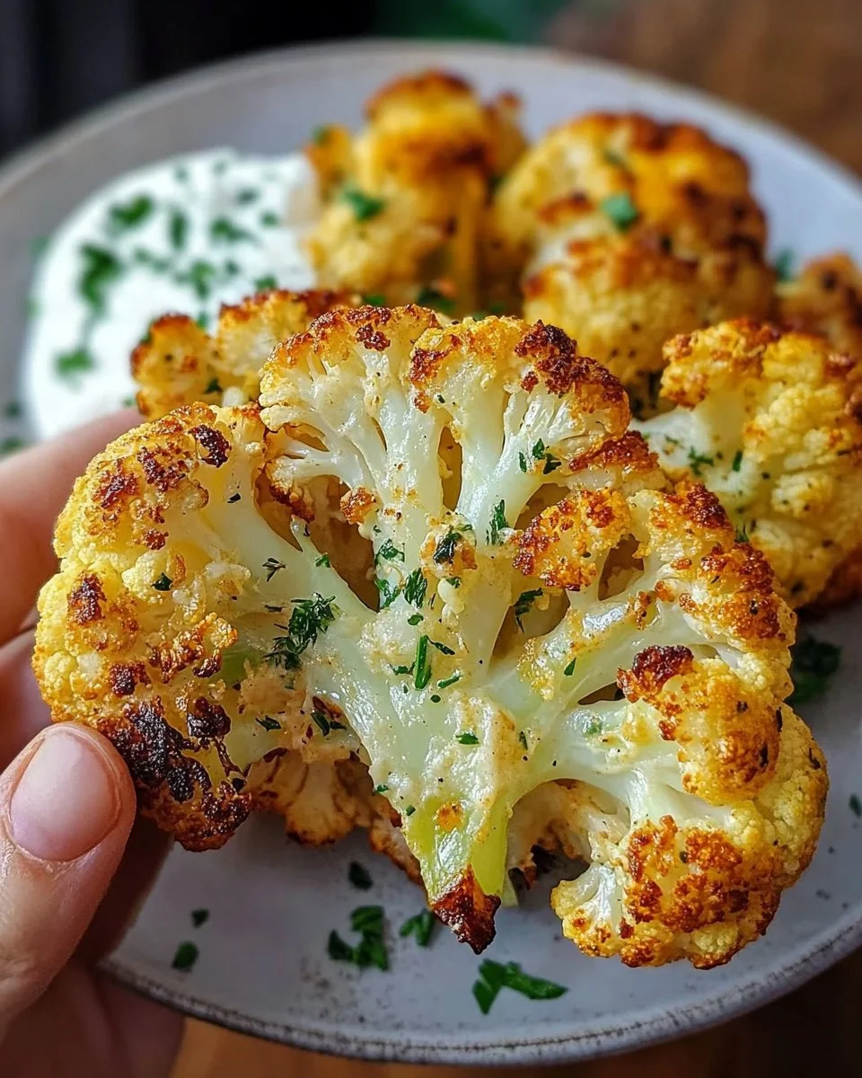 Blumenkohl Airfryer mit leckerem Kräuterquark Rezept