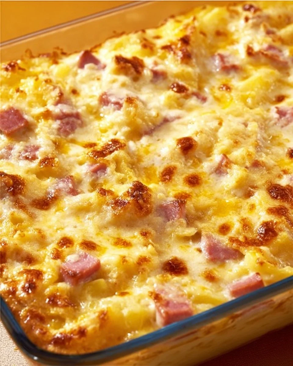 Cremiger Kartoffelauflauf mit Schinken