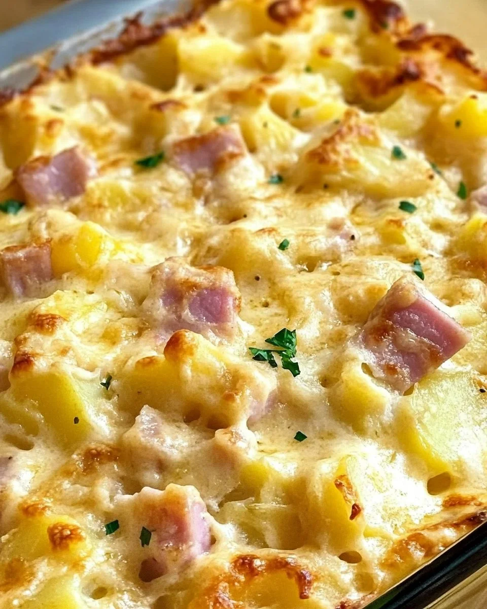 Cremiger Kartoffelauflauf mit Schinken