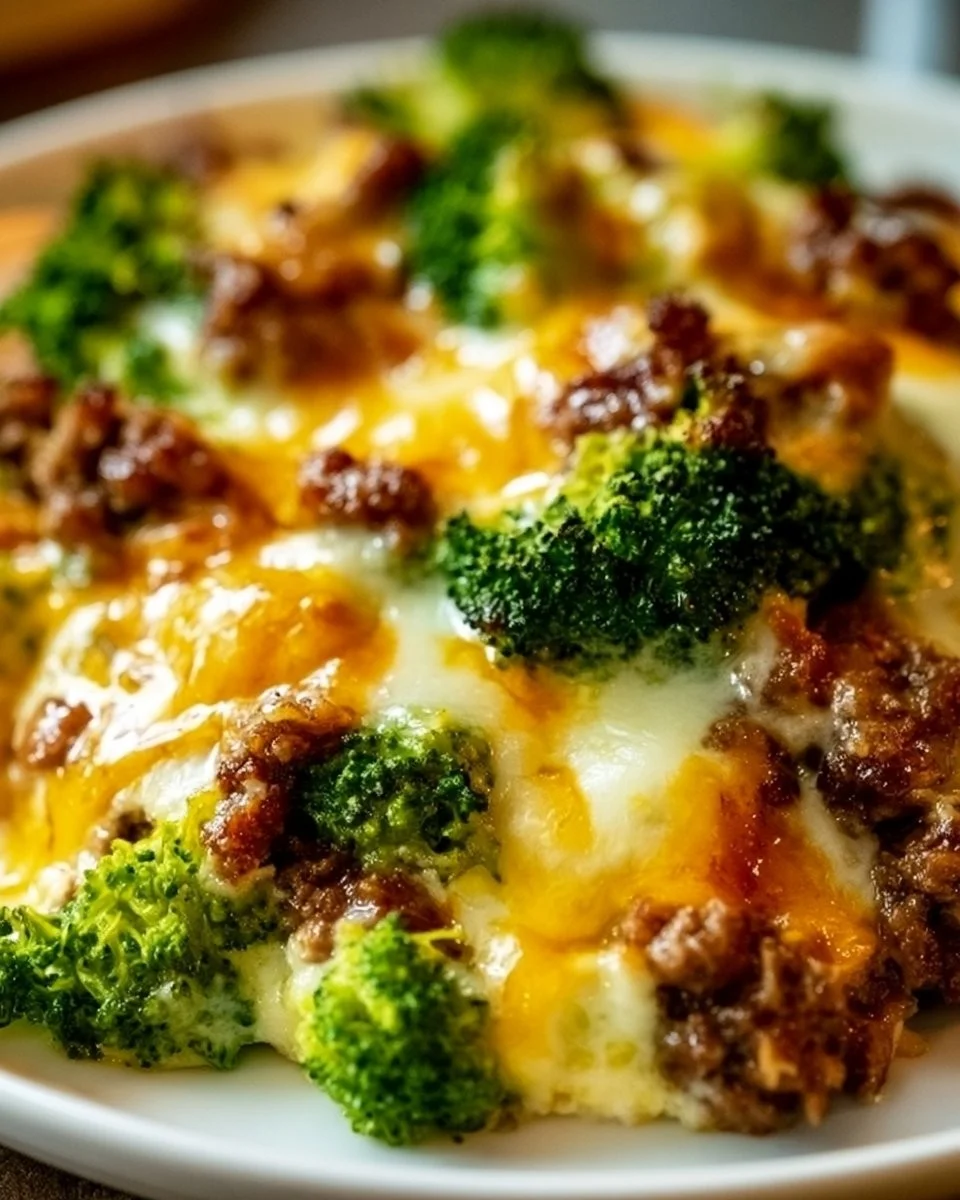 Fitness Casserole mit Brokkoli und Hackfleisch für gesunde Ernährung