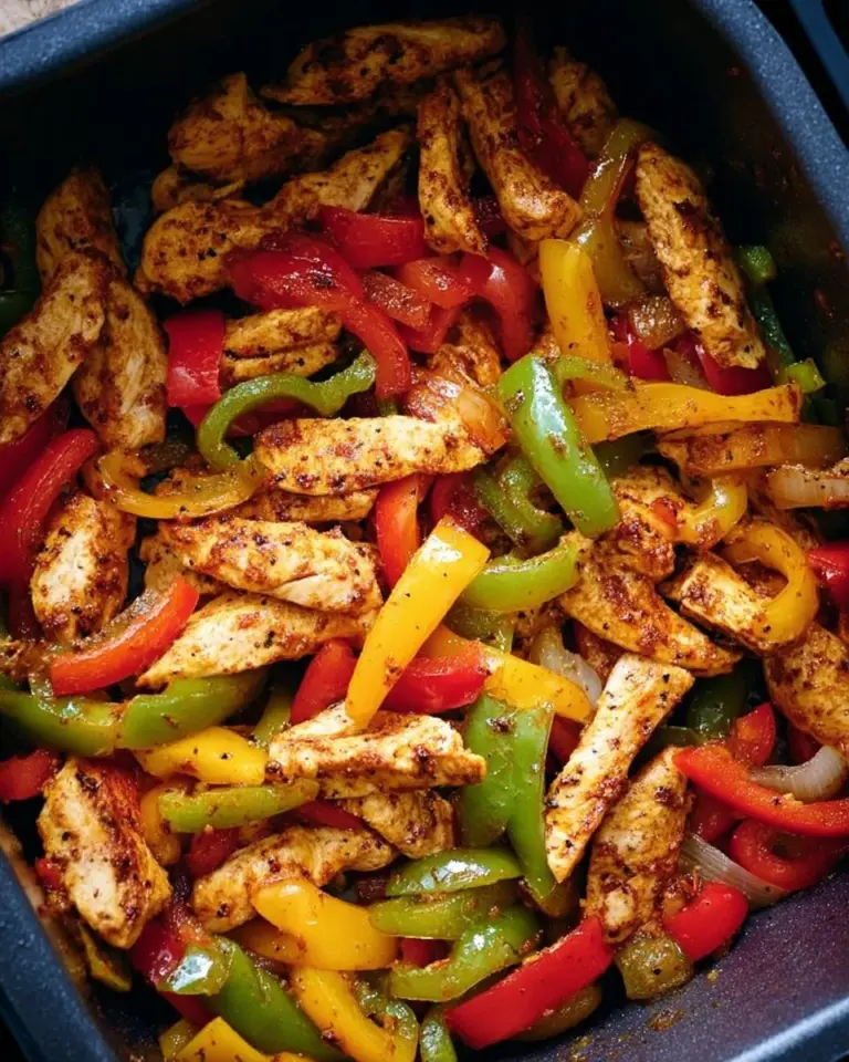 Leckere Hähnchen-Fajitas mit buntem Gemüse und Tortillas