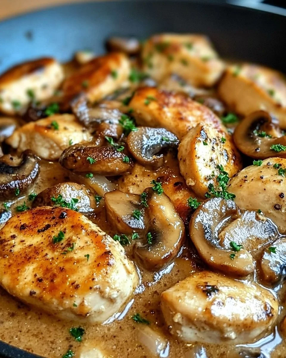 Hähnchen-Pilzpfanne Rezept für ein schnelles Abendessen