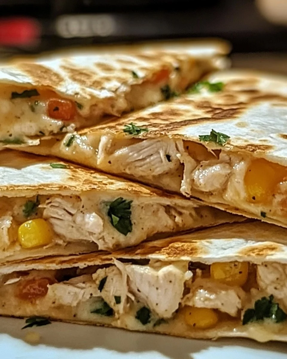 Hochproteinhaltige Hähnchen-Ranch-Quesadilla