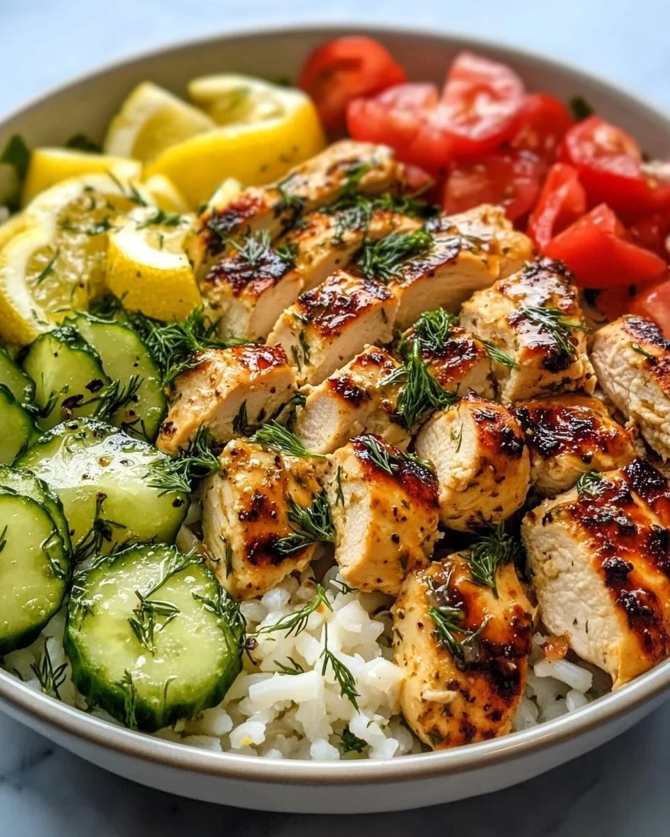 Hohe Protein Mediterrane Zitronen-Dill Hähnchenschalen
