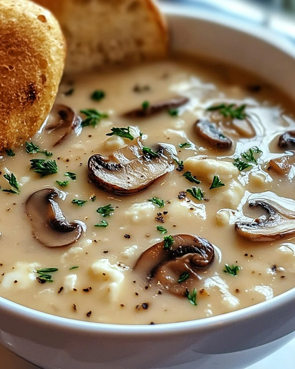 Hüttenkäse-Pilzsuppe