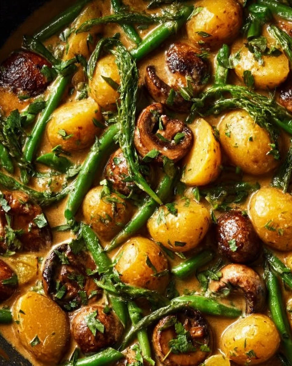 Kartoffel-Pilz-Pfanne mit Bohnen