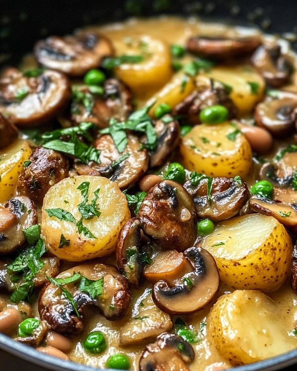 Kartoffel-Pilz-Pfanne mit Bohnen