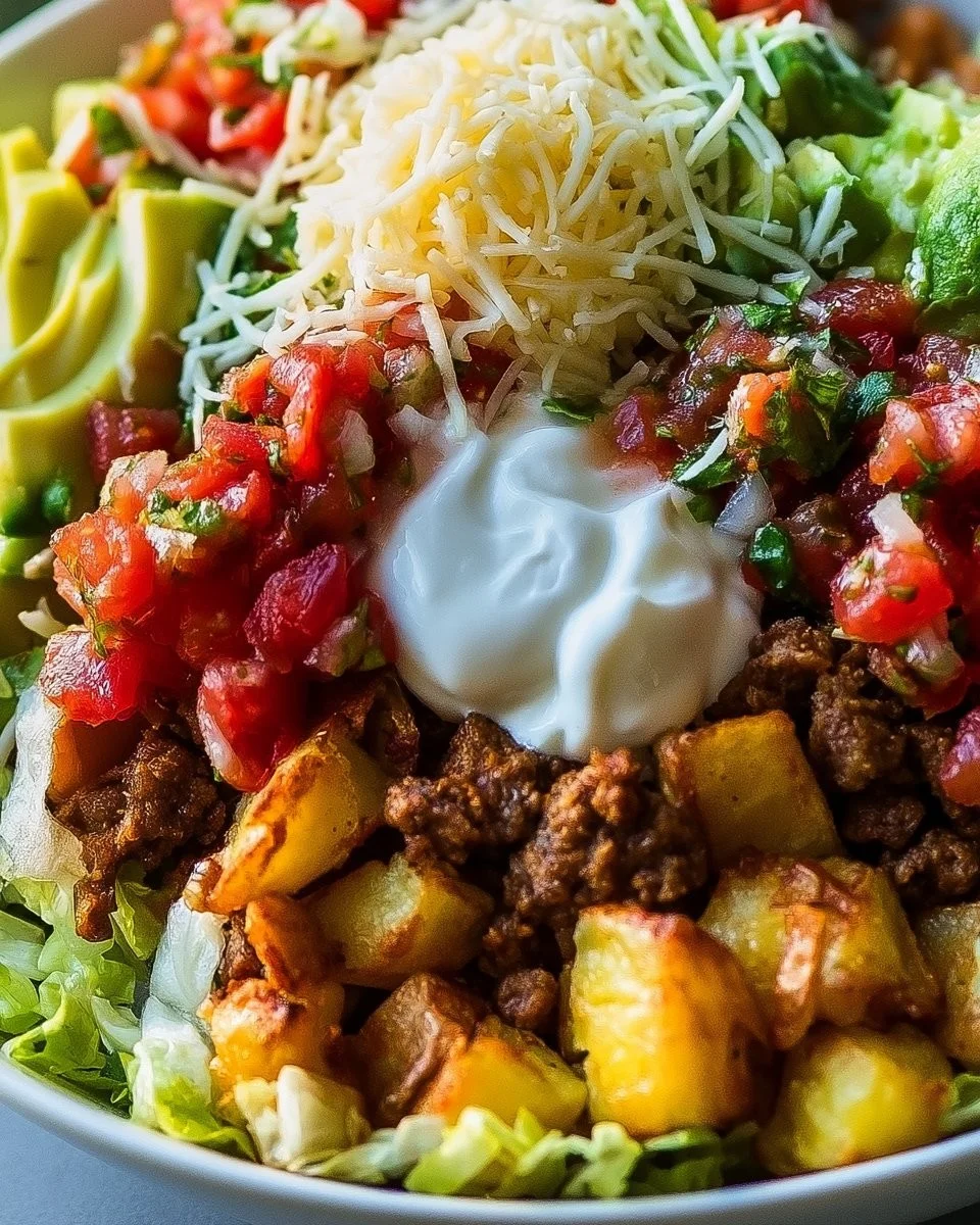 Kartoffel Taco Schüssel für einfaches Meal Prep und sättigende Mahlzeiten