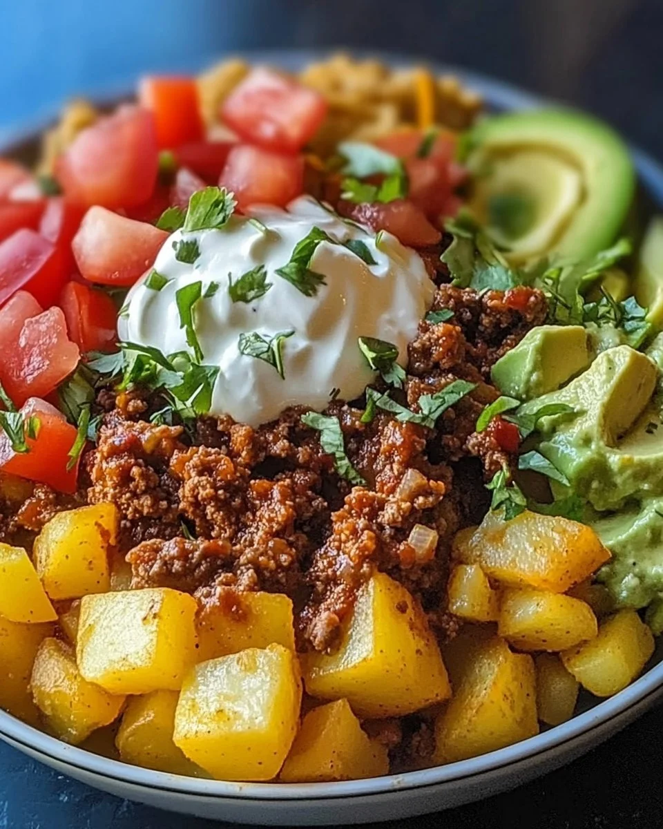 Kartoffel Taco Schüssel Meal Prep einfach sättigend