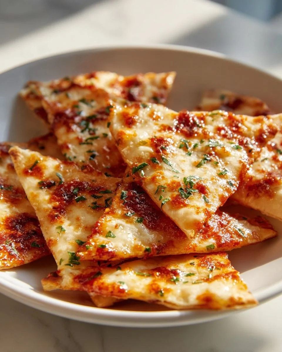Knusprige Air Fryer Pizza Chips mit Mozzarella-Genuss!