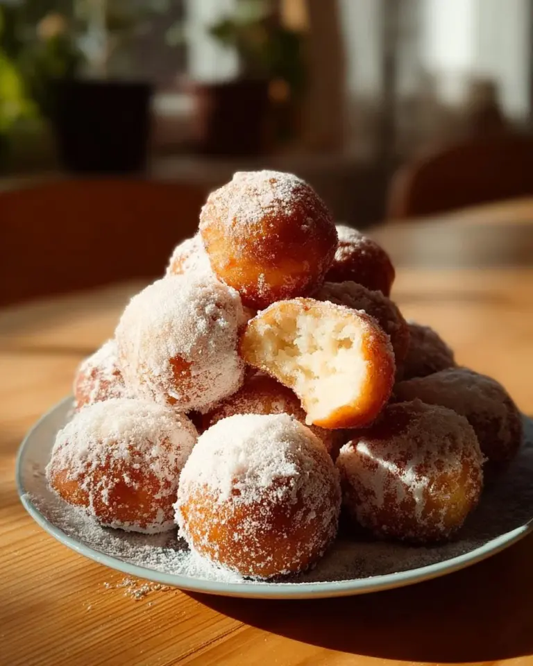 Knusprige Airfryer Quarkbällchen frisch aus dem Ofen, perfekt für jeden Snack.