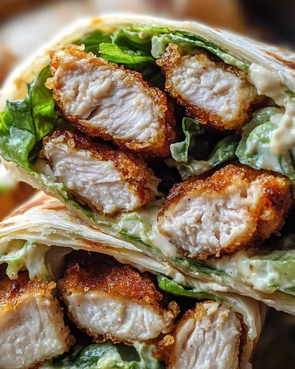 Knusprige Hühnchen-Caesar-Wraps