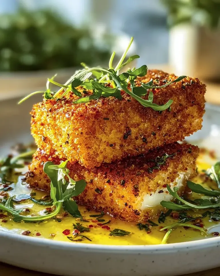 Knuspriger Feta aus dem Airfryer auf einem Teller serviert