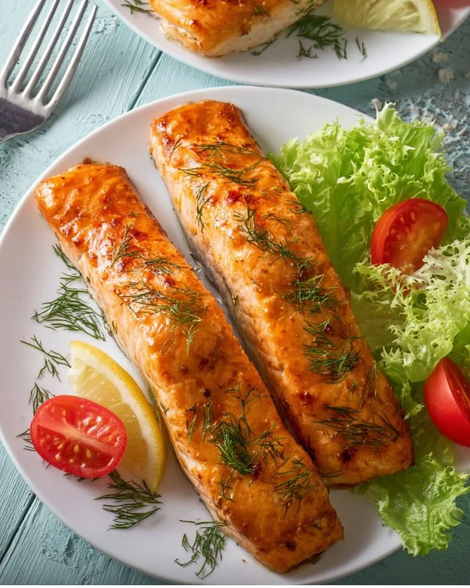 Marinated salmon from the air fryer