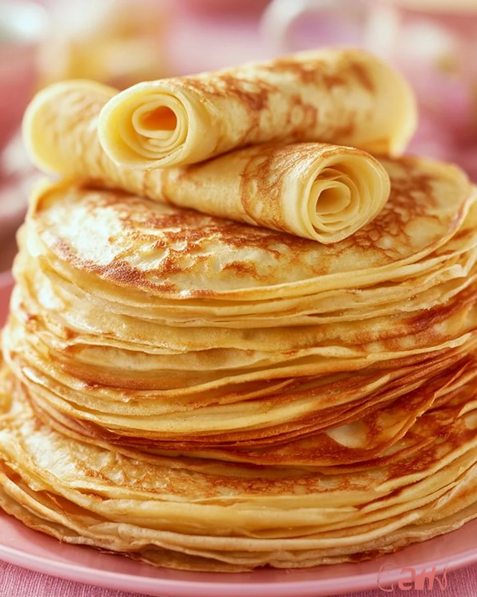 Leckere, frische Pfannkuchen auf einem Teller serviert.