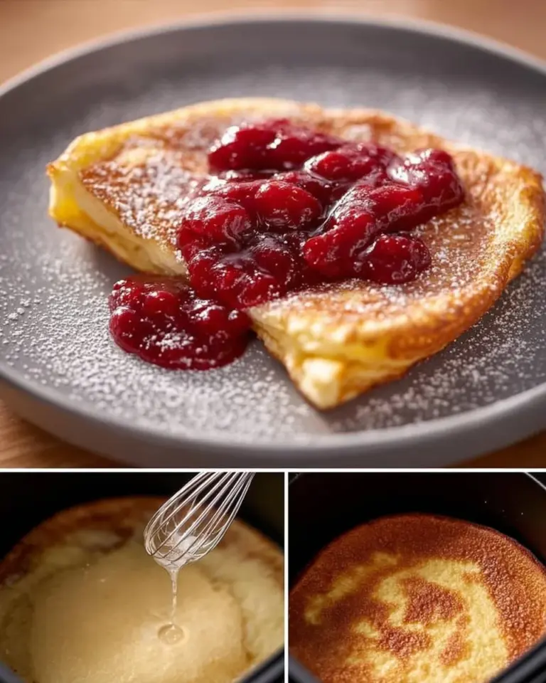 Pfannkuchen aus der Heißluftfritteuse frisch zubereitet