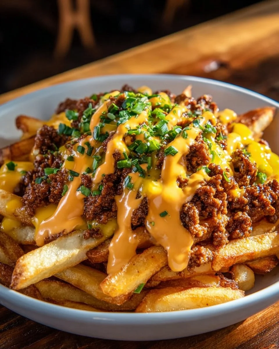 Pommes Frites mit Hackfleisch und Cheddar: Ein Unglaubliches Ultimatives Rezept für 4 Personen