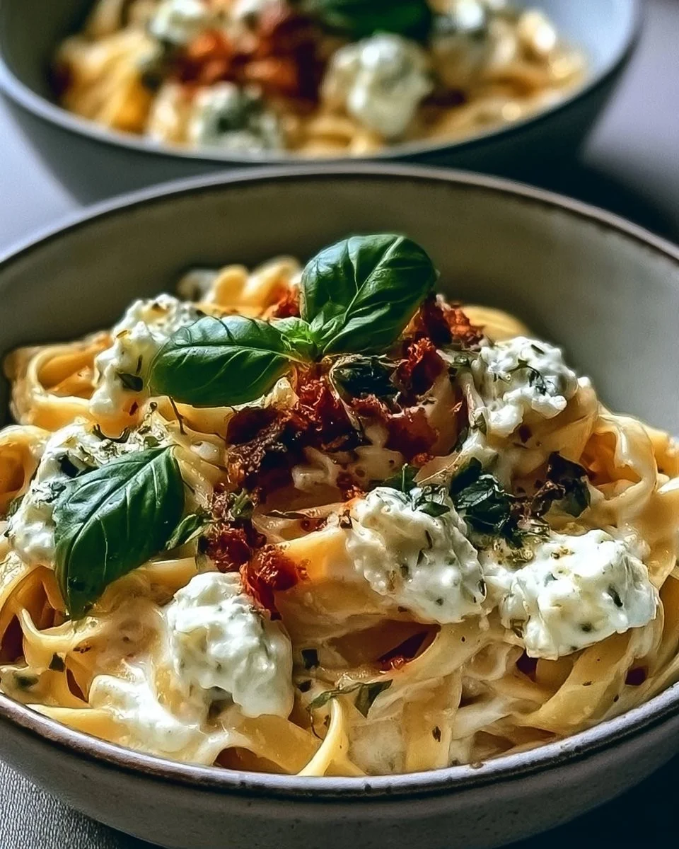 Protein Nudeln mit Hüttenkäse - eiweißreiche Mahlzeit für Fitness-Fans