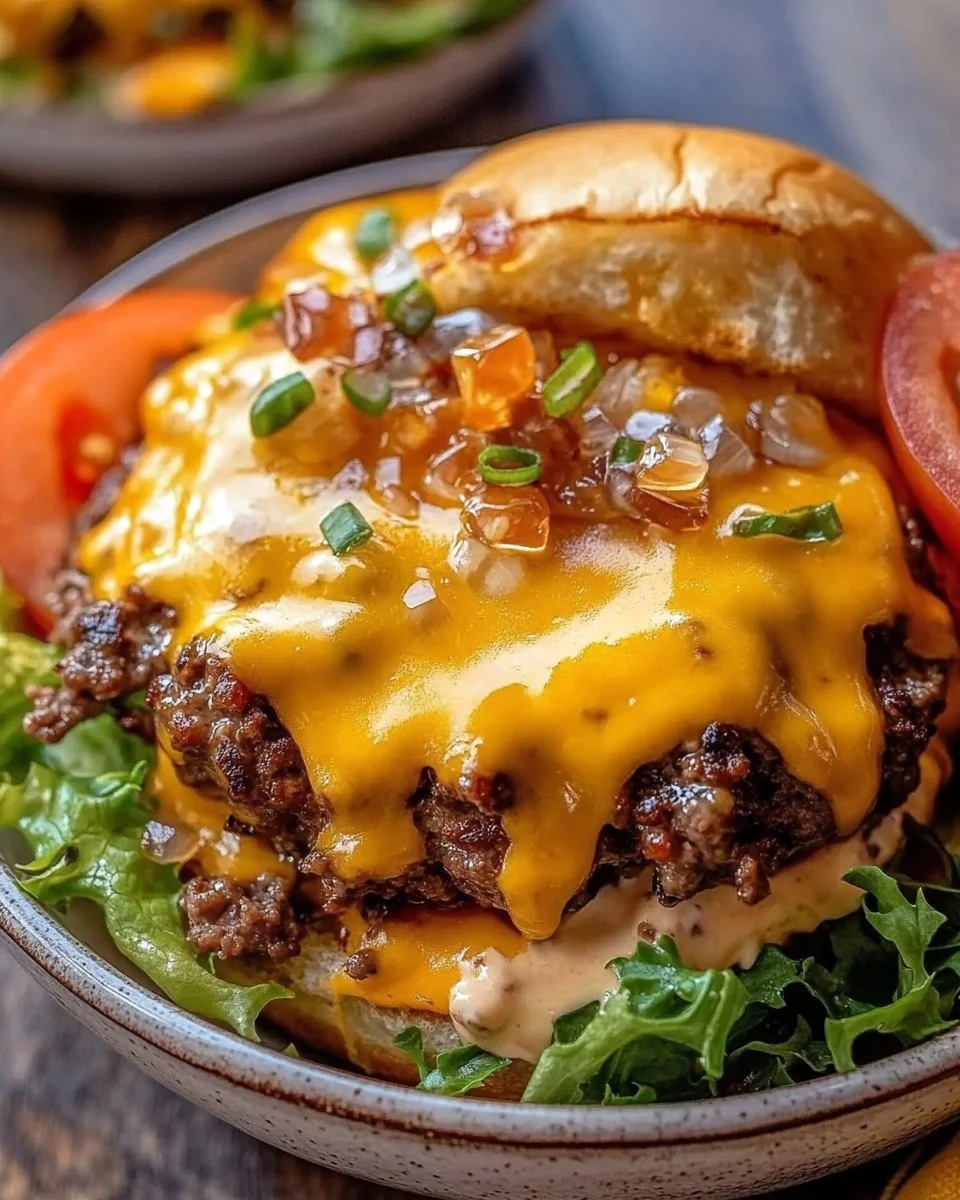 Proteinreiche Cheeseburger-Schalen