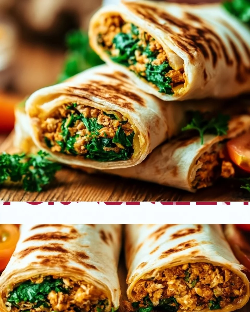 Selbstgemachte Proteinwraps mit frischen Zutaten und hochwertigem Protein