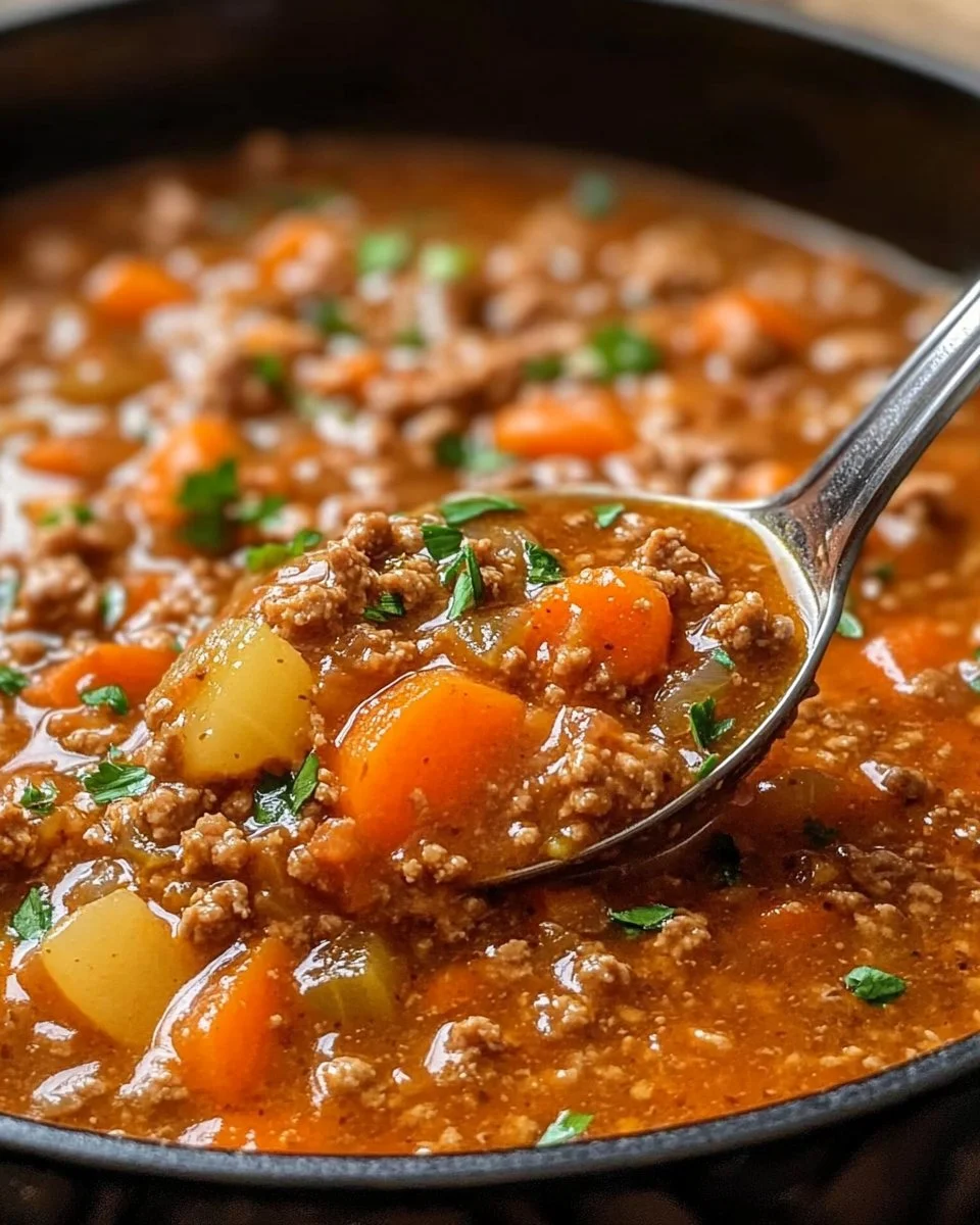 Simple Carrot Stew with Ground Meat