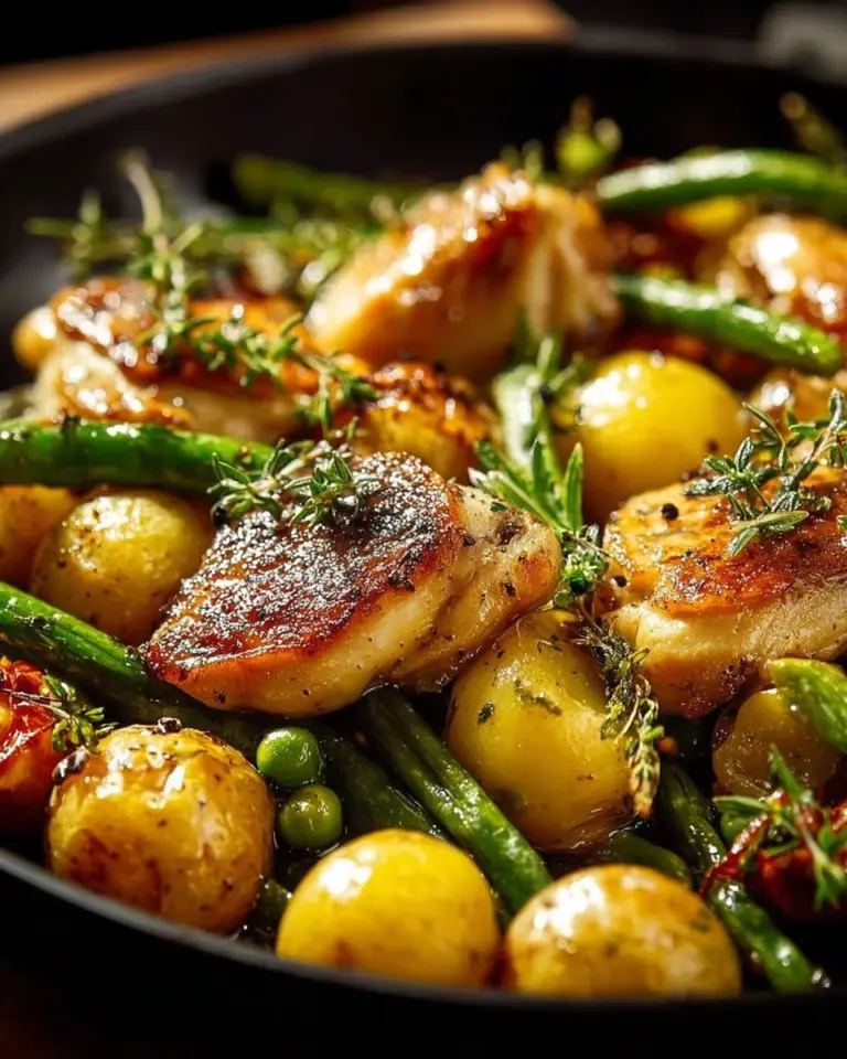 Spargelpfanne mit Kartoffeln in einer attraktiven Servierpfanne