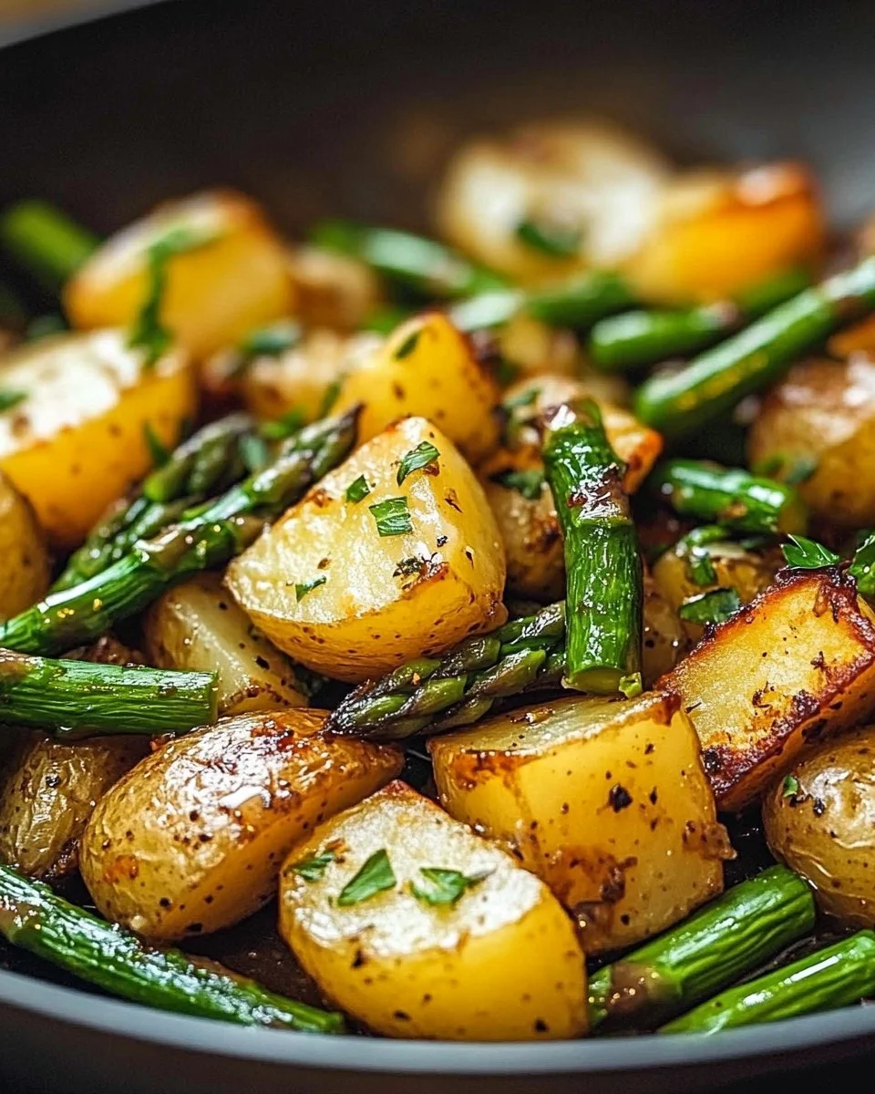 Spargelpfanne mit Kartoffeln