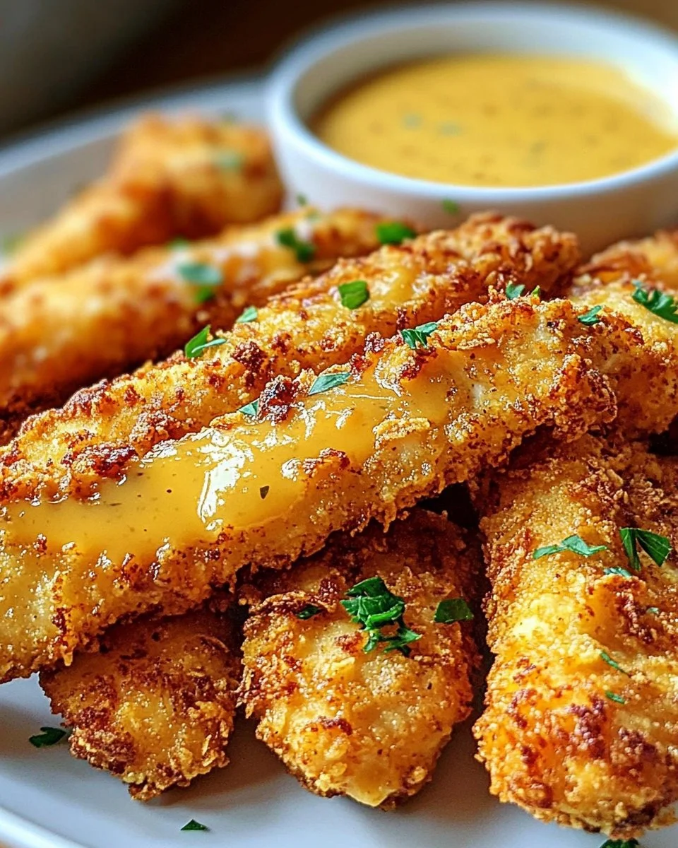 Super krosse Air Fryer Hähnchenstreifen & Honig-Senf-Sauce