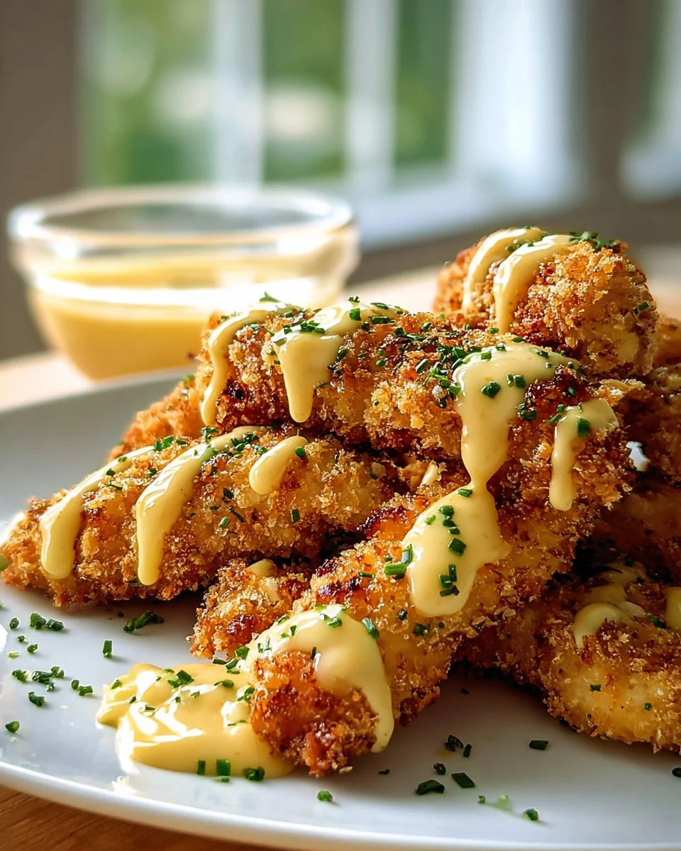 Super krosse Air Fryer Hähnchenstreifen & Honig-Senf-Sauce