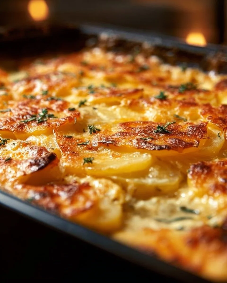 Überbackenes Kartoffelgratin
