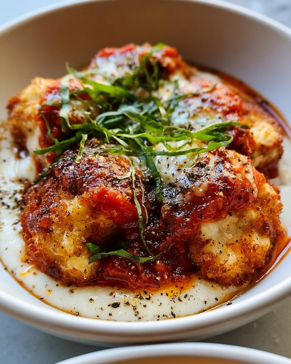 Ultimative Hochprotein-Hühnchen-Parmesan-Bowl