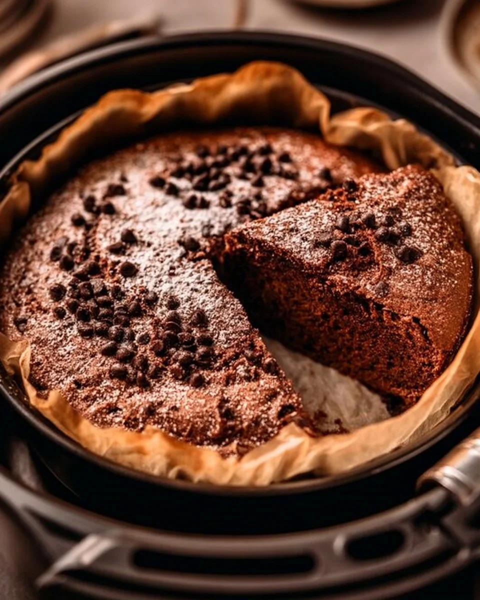 Saftiger Schokokuchen aus dem Airfryer, einfach zubereitet