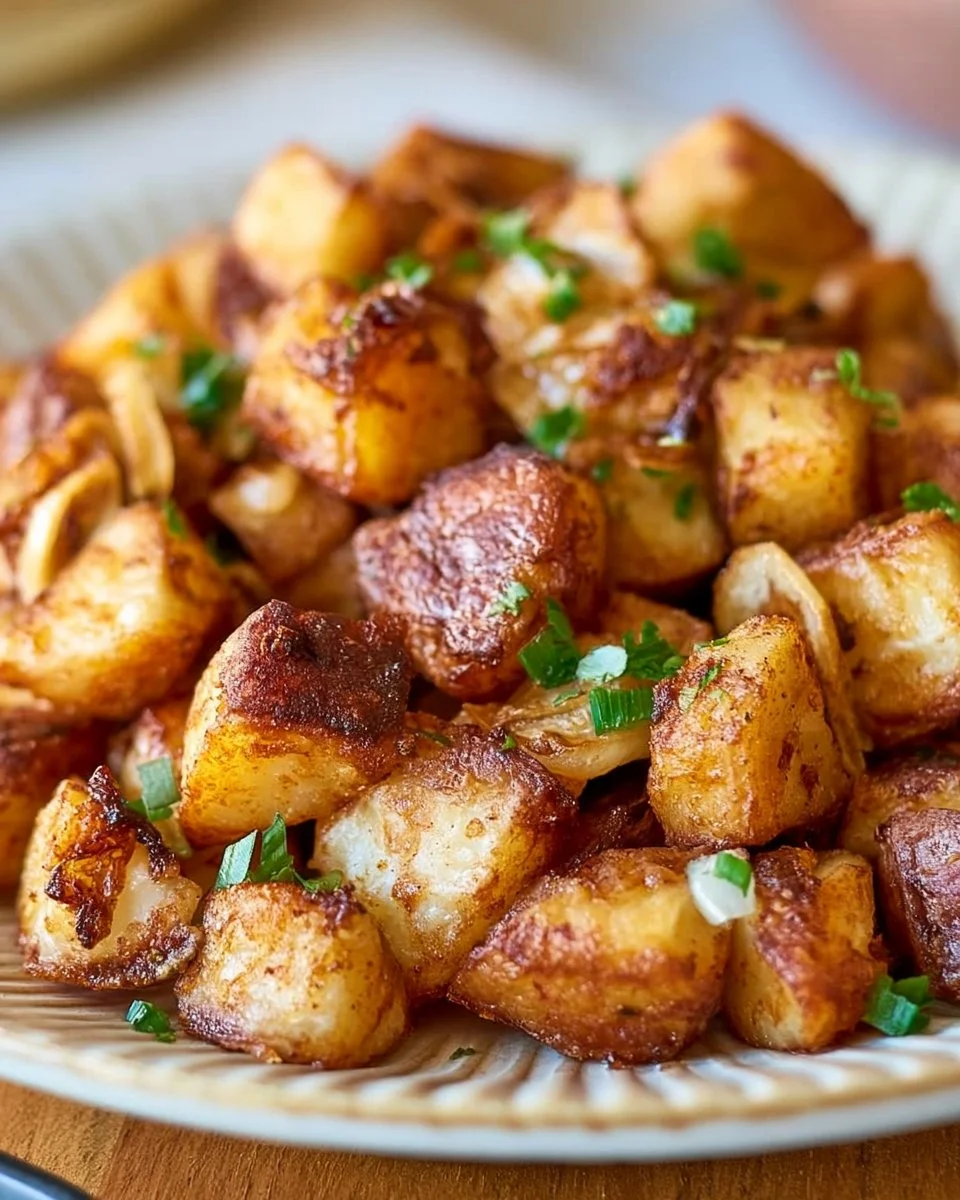 Leckere Bratkartoffeln in einer Pfanne gebraten