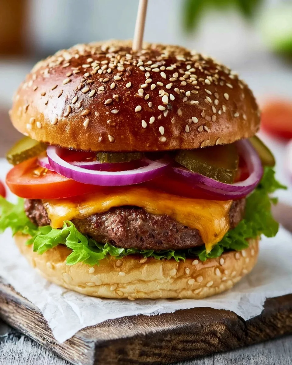 Individueller Burger nach Wunsch mit verschiedenen Toppings und Zutaten