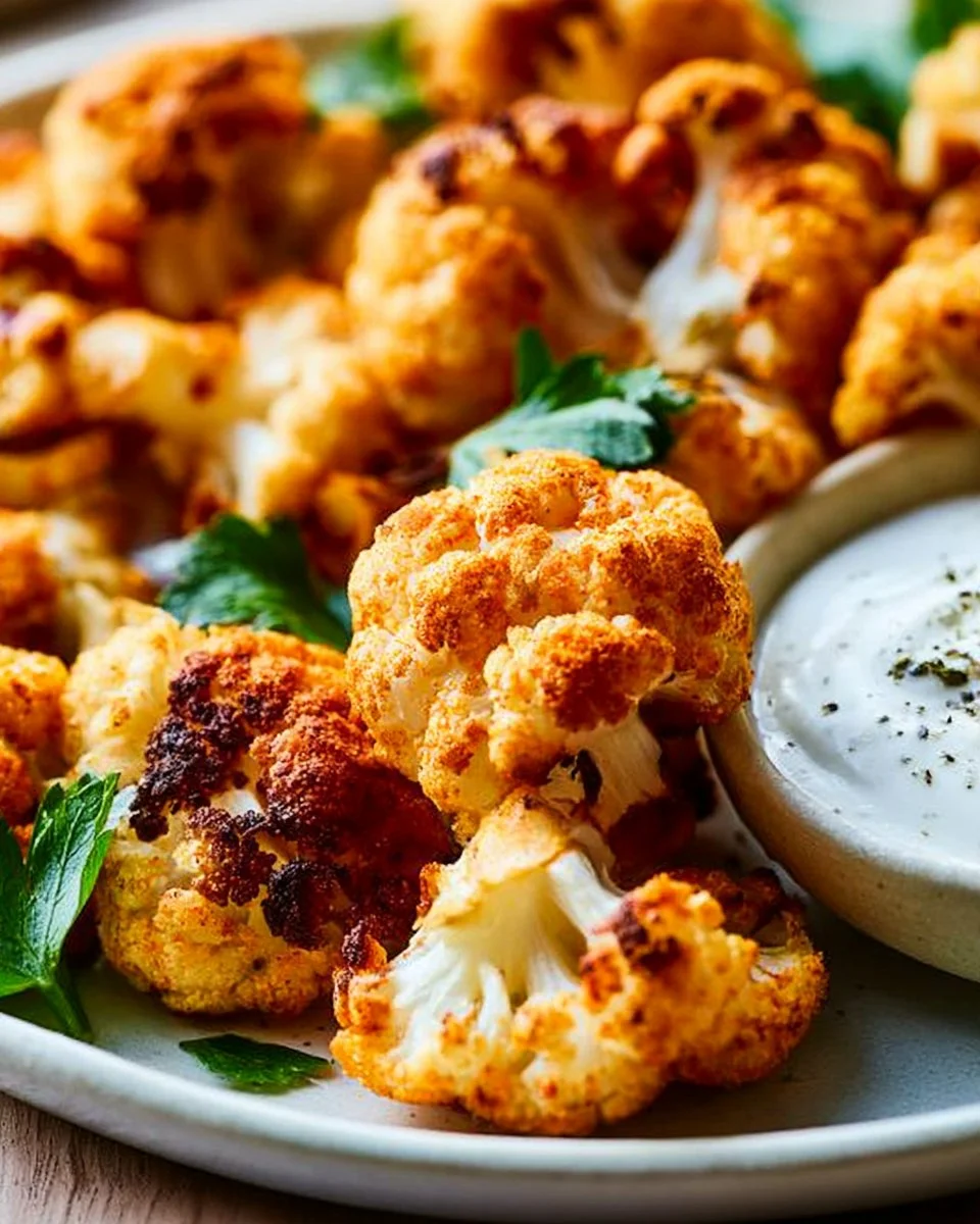 Crispy air fryer cauliflower with spices, a healthy and delicious snack option