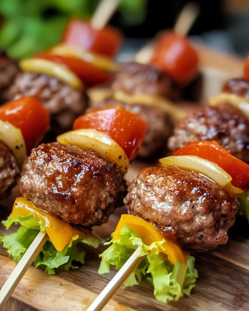 Cheeseburger-Spieße aus der Heißluftfritteuse