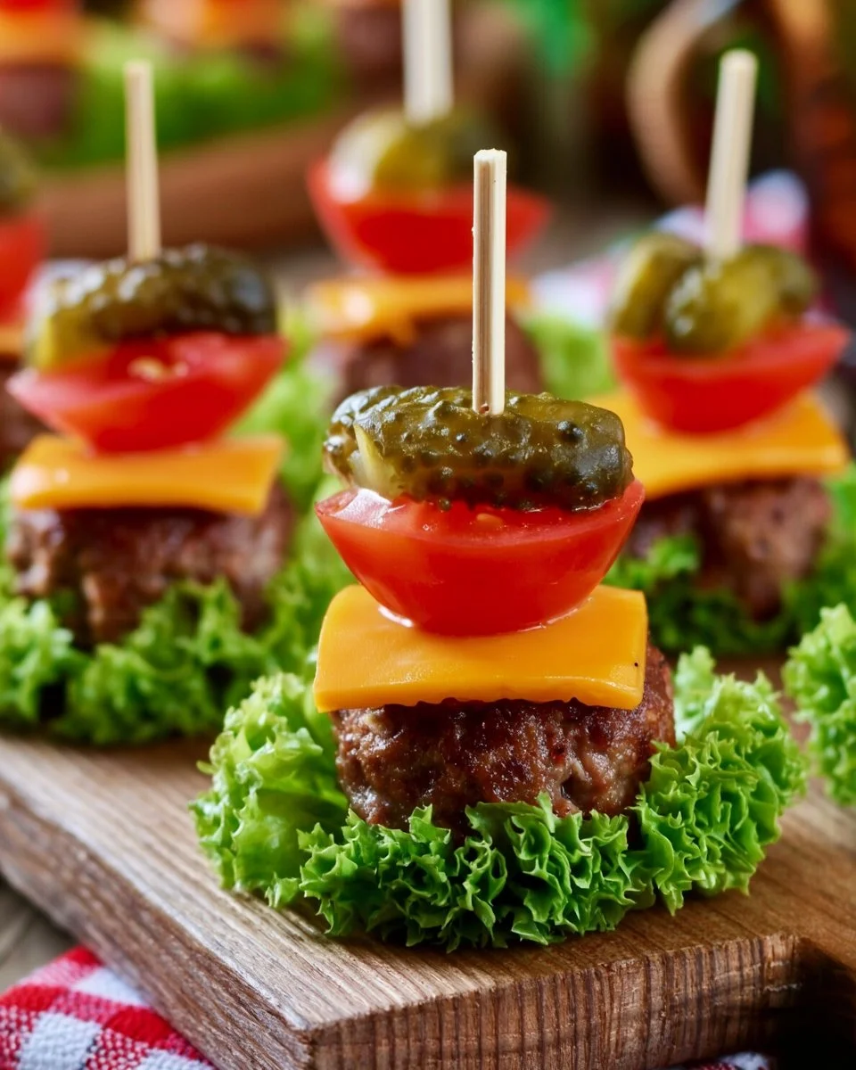 Cheeseburger-Spieße aus der Heißluftfritteuse