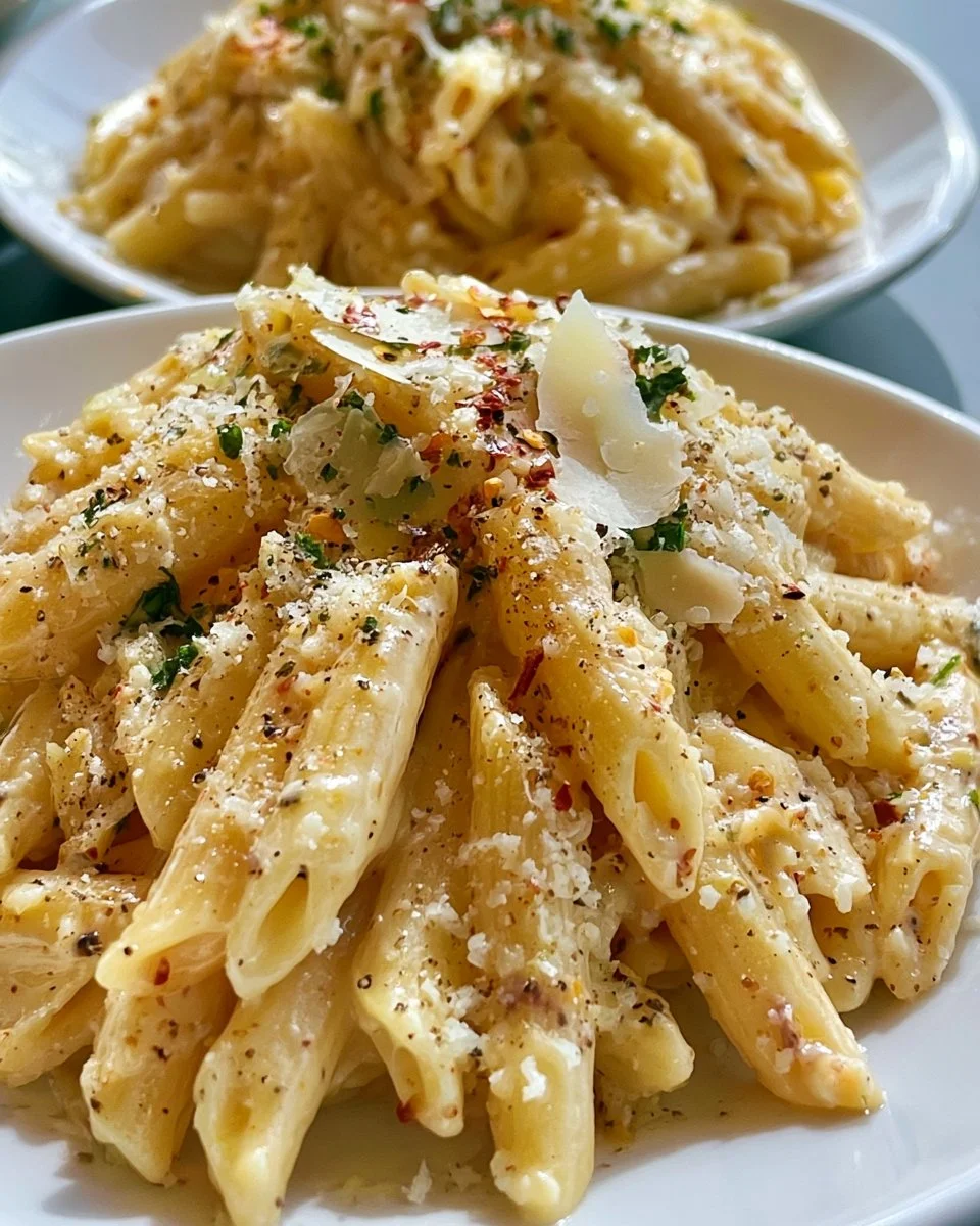 Cremige Knoblauch-Pasta aus einem Topf