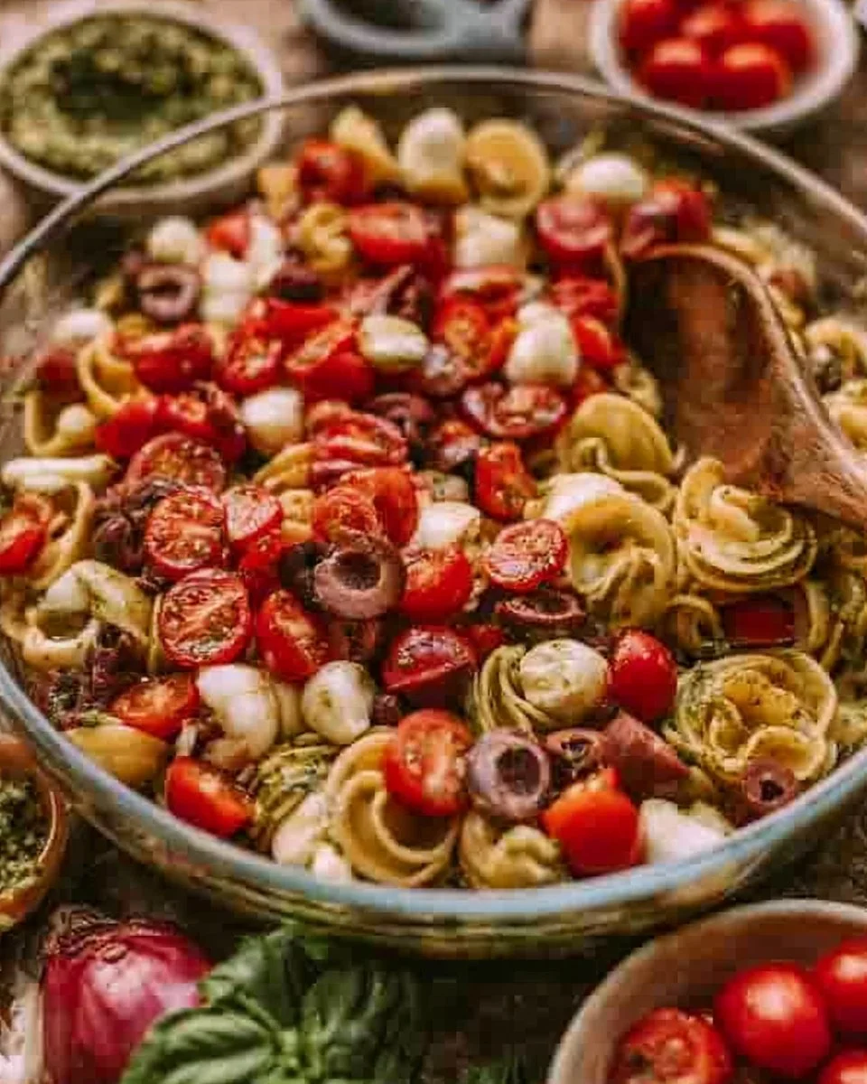 Einfacher Tortellinisalat Pesto