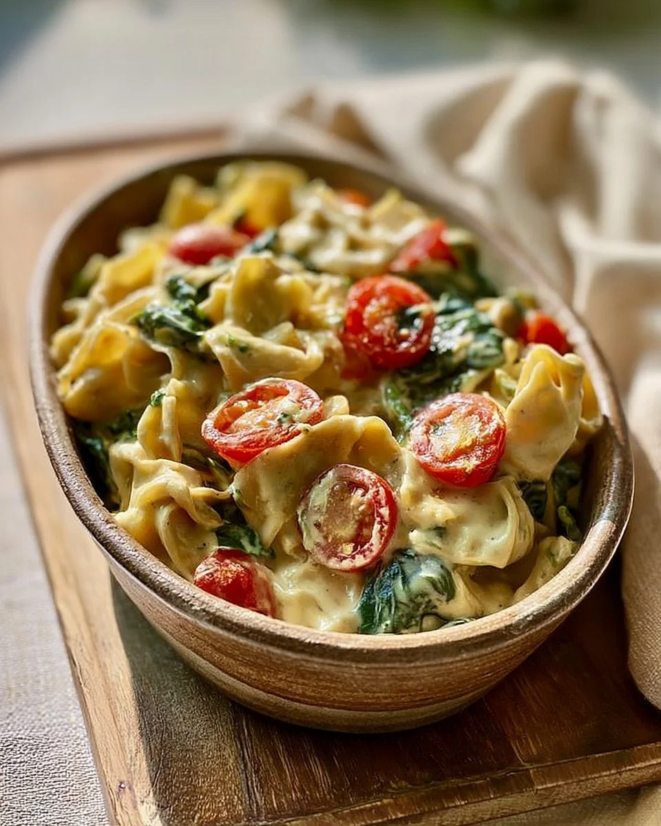 Eiweißreiche One Pot Pasta mit hohem Protein Frischkäse in einem Topf zubereitet