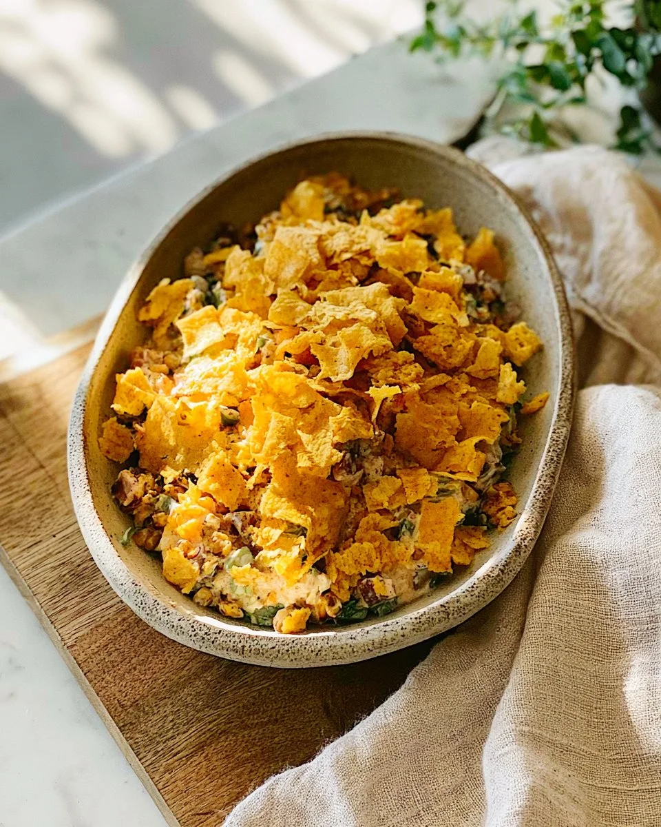 Hoher Protein Nacho Salat mit frischen Zutaten und knusprigen Nachos