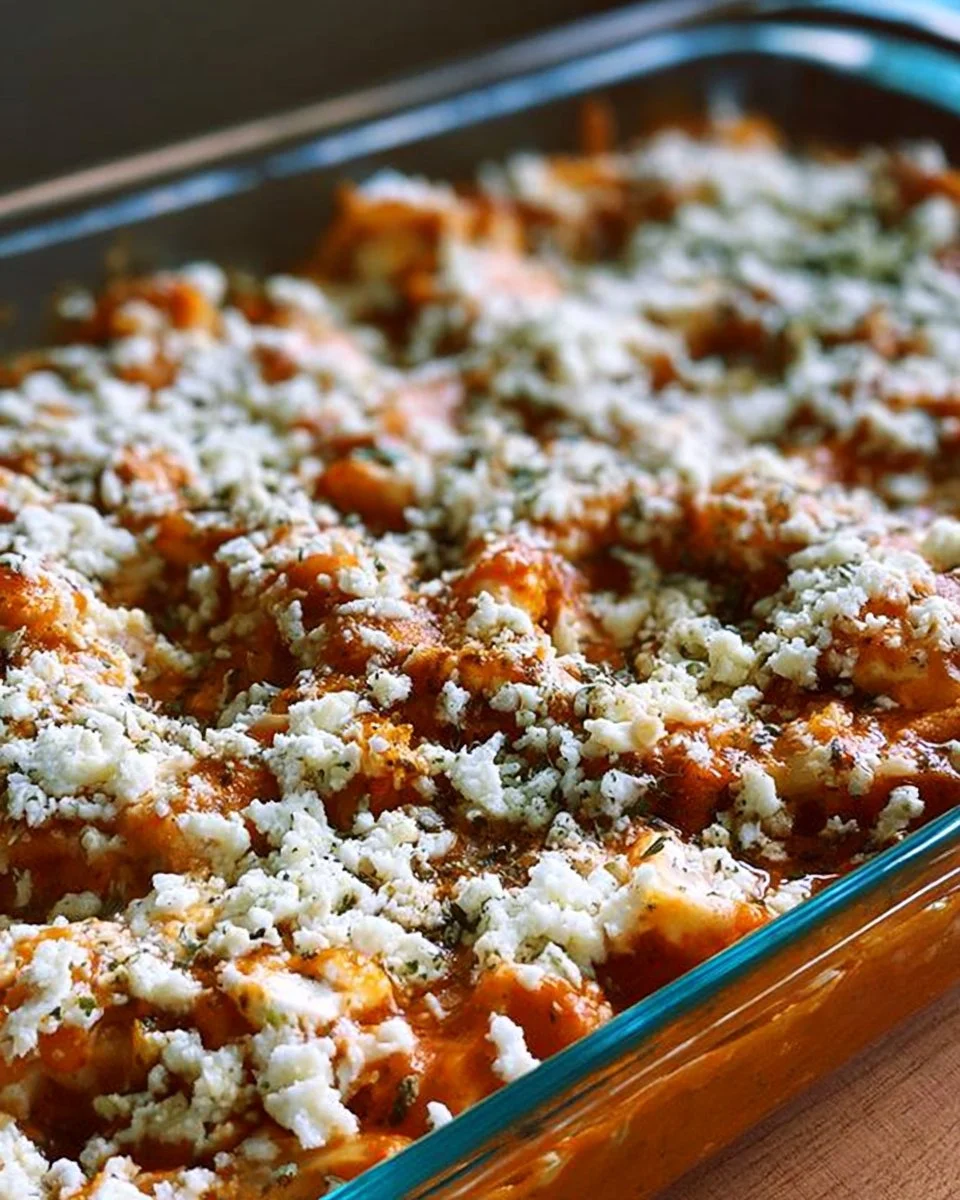 Hoher Proteinauflauf mit Erbsen und roten Linsennudeln, gesundes Rezept