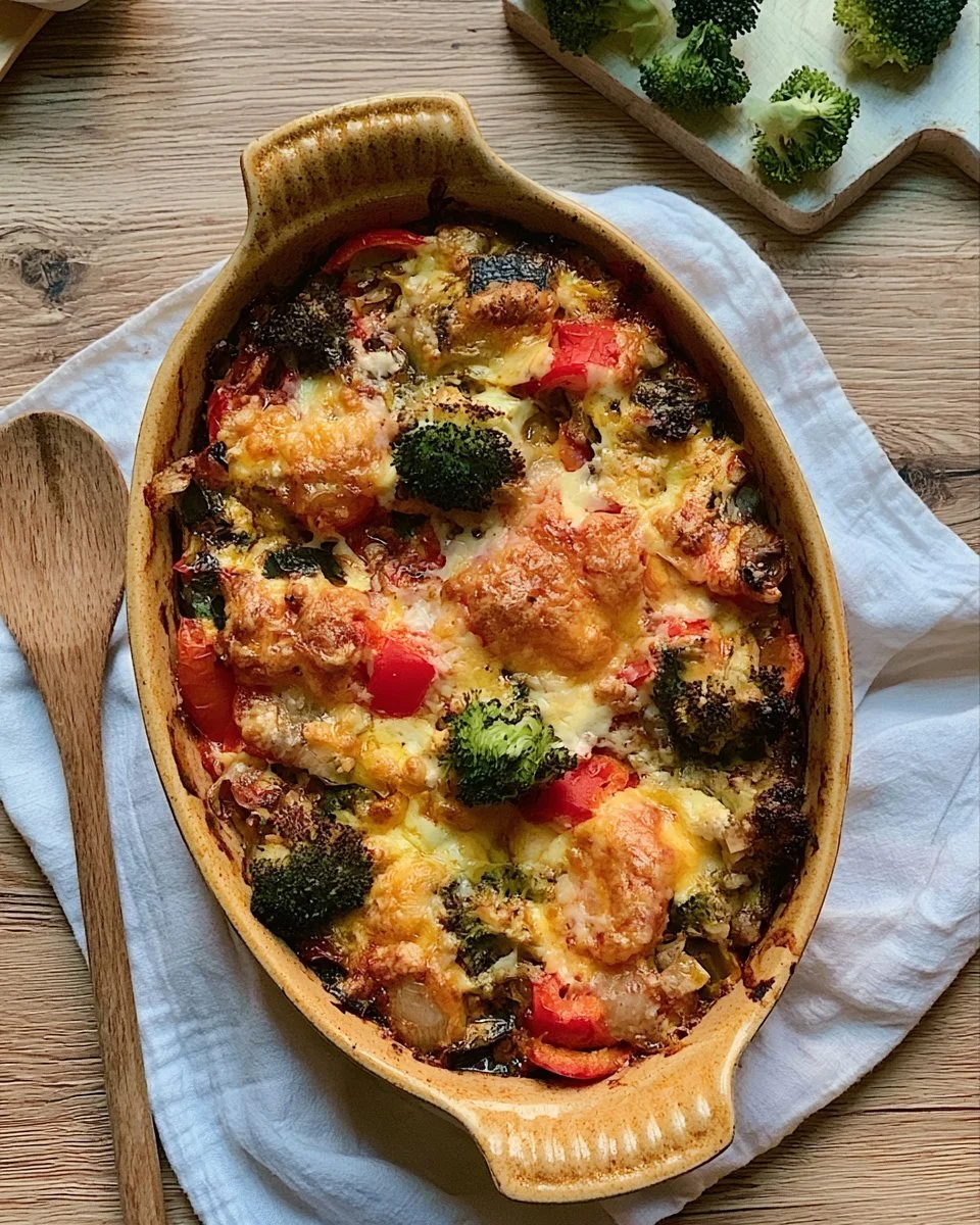 Hoher Protein Gnocchi Auflauf mit frischen Zutaten für gesunde Ernährung.