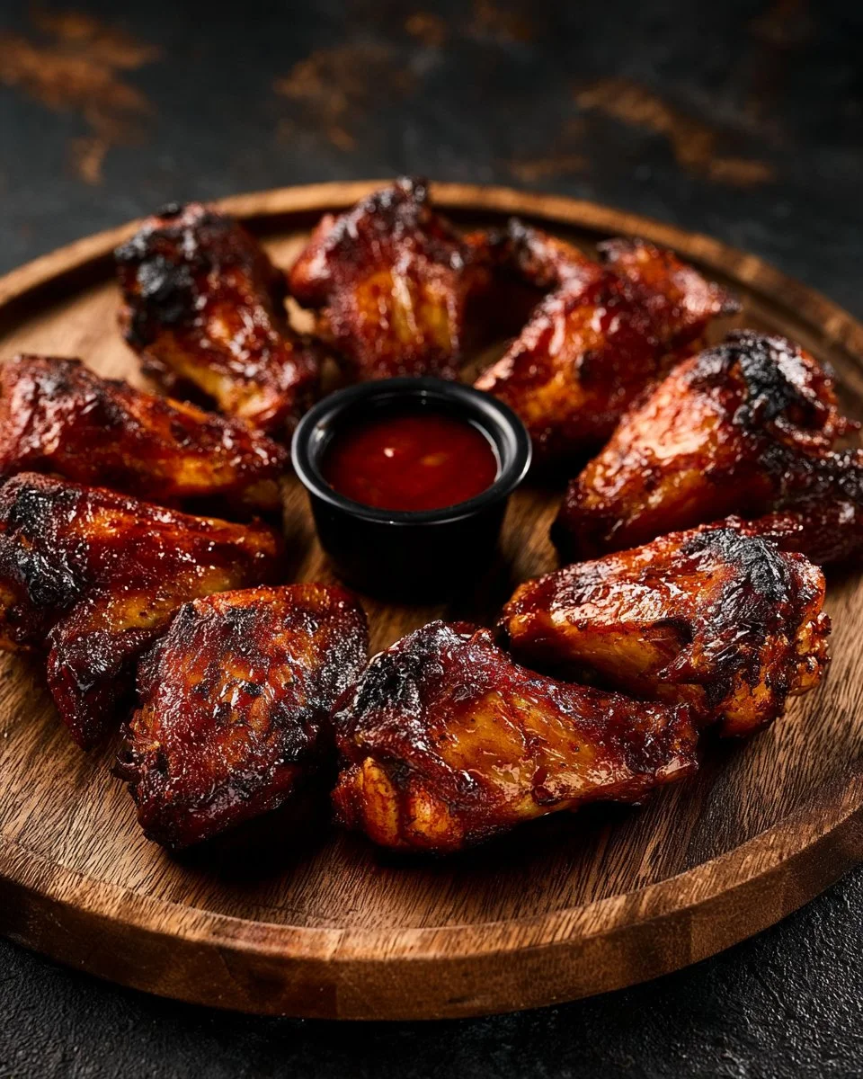 Knusprige Hühnchenflügel aus der Heißluftfritteuse, perfekt zubereitet.