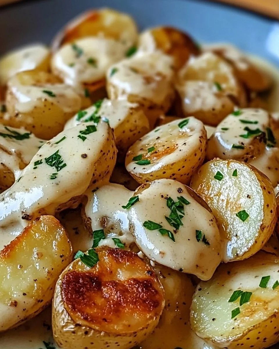 Kartoffeln mit cremiger Knoblauchsoße einfach zubereiten