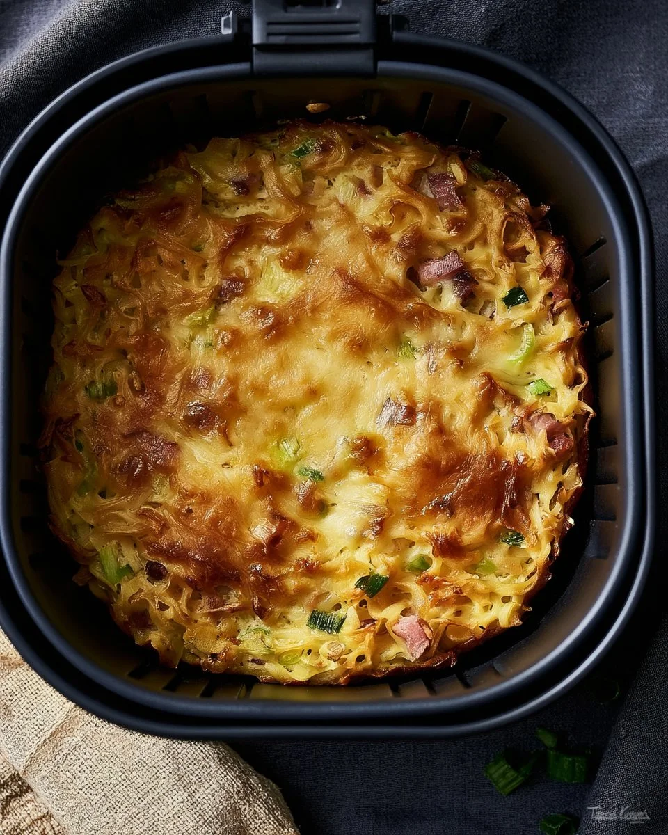 Käsespätzle zubereitet im Airfryer, eine köstliche und einfache Rezeptidee.
