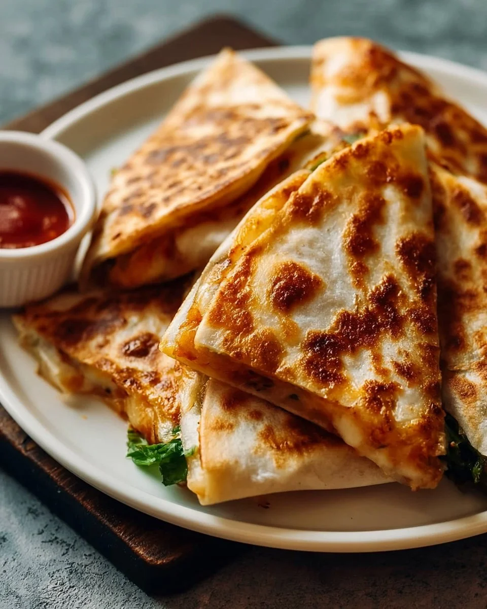 Knusprige Wrap-Ecken aus dem Airfryer auf einem Teller serviert