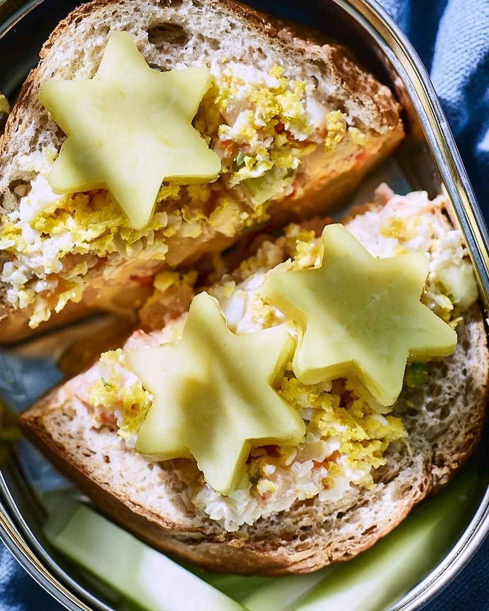 Leckere Sternchen-Sandwiches auf einem Teller, perfekt für jede Gelegenheit.