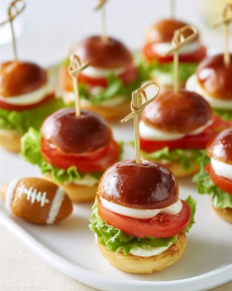Leckere Mini Sandwich Häppchen auf einem Tisch für ein Buffet oder Catering
